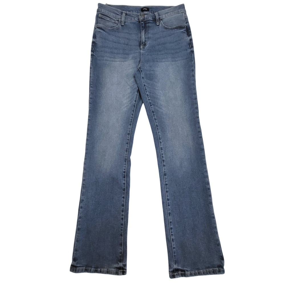 NWT Express Mid Rise Medium Wash Bootcut Stretch Classic Jeans 12 - Picture 2 of 11